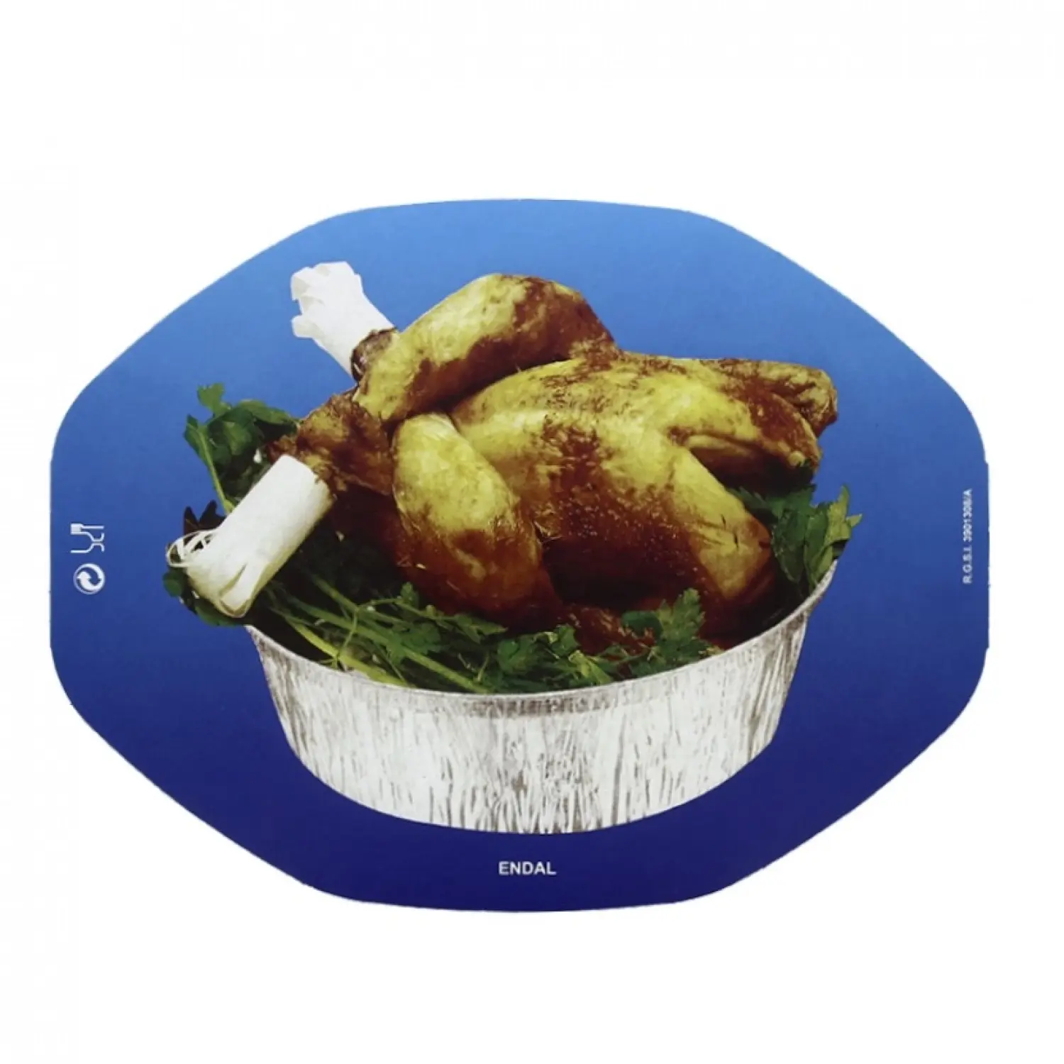 125 Uds. Tapa para envases de aluminio Ovalados pollo entero |