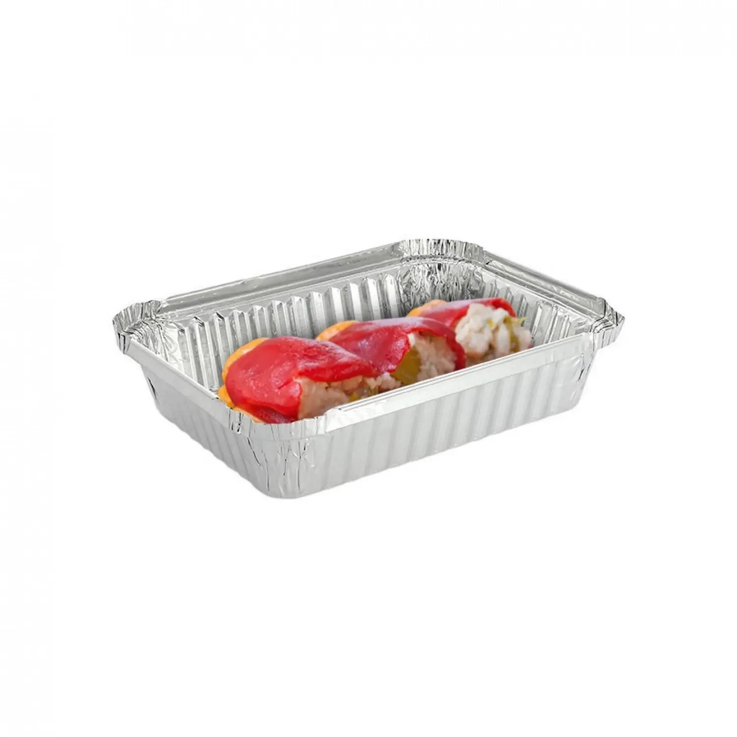100 Uds. Envases de aluminio rectangular con rizo (650cc) | Ref: A650/1000