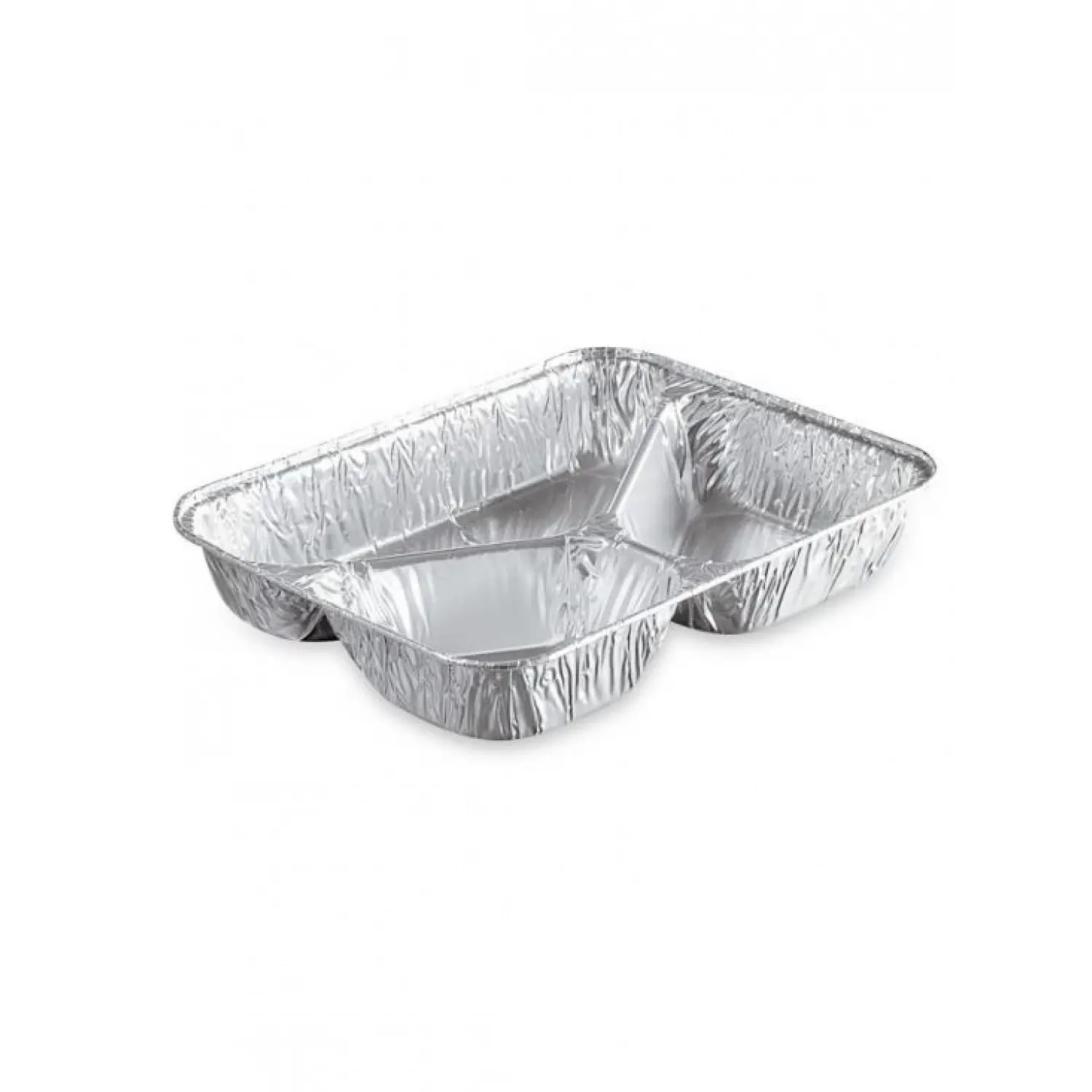 100 Barquette aluminium operculable 3 compartiments avec couvercle