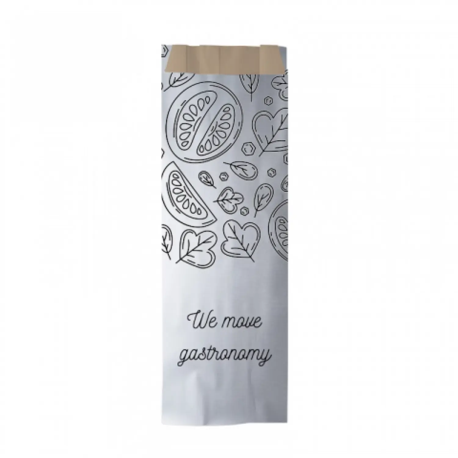 100 Uds. Bolsa antigrasa para bocadillo grande silver kraft (12+4x36 cm) | Ref: BAK004