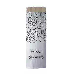 100 Uds. Bolsa antigrasa para bocadillo grande silver kraft (12+4x36 cm) | Ref: BAK004