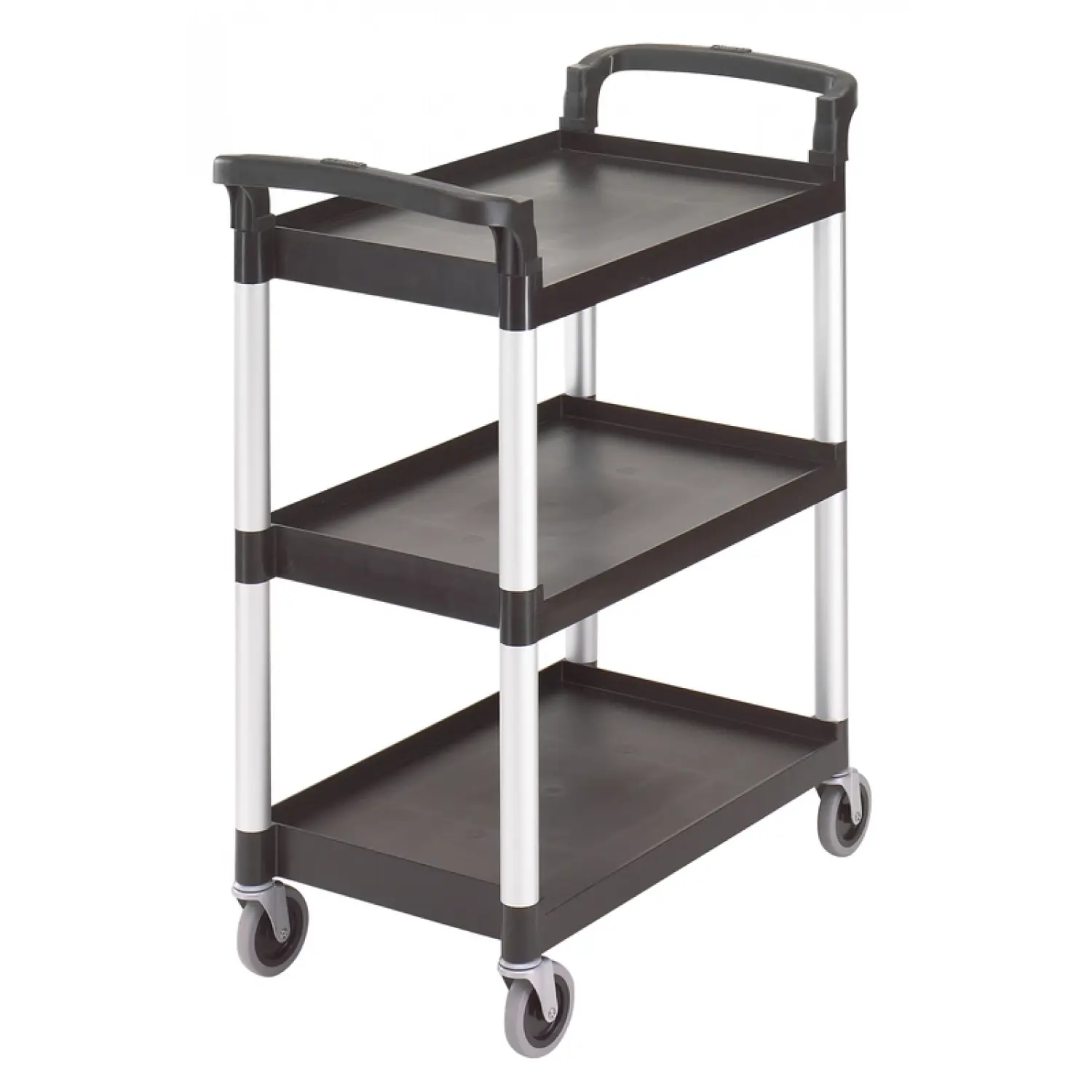 CARRO DE SERVICIO ABIERTO con baldas de 62 x 40 cm 96,5 x 41 x 83,5 cm Negro