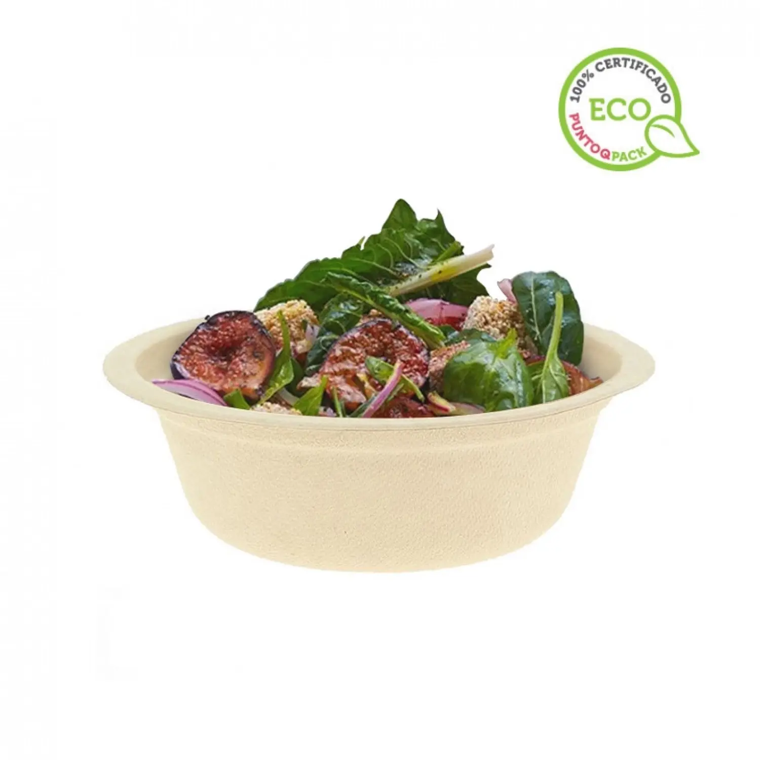 50 Uds. Platos blancos de caña de azúcar Bowl bio compostable (500ml) | Ref: BOWL16C