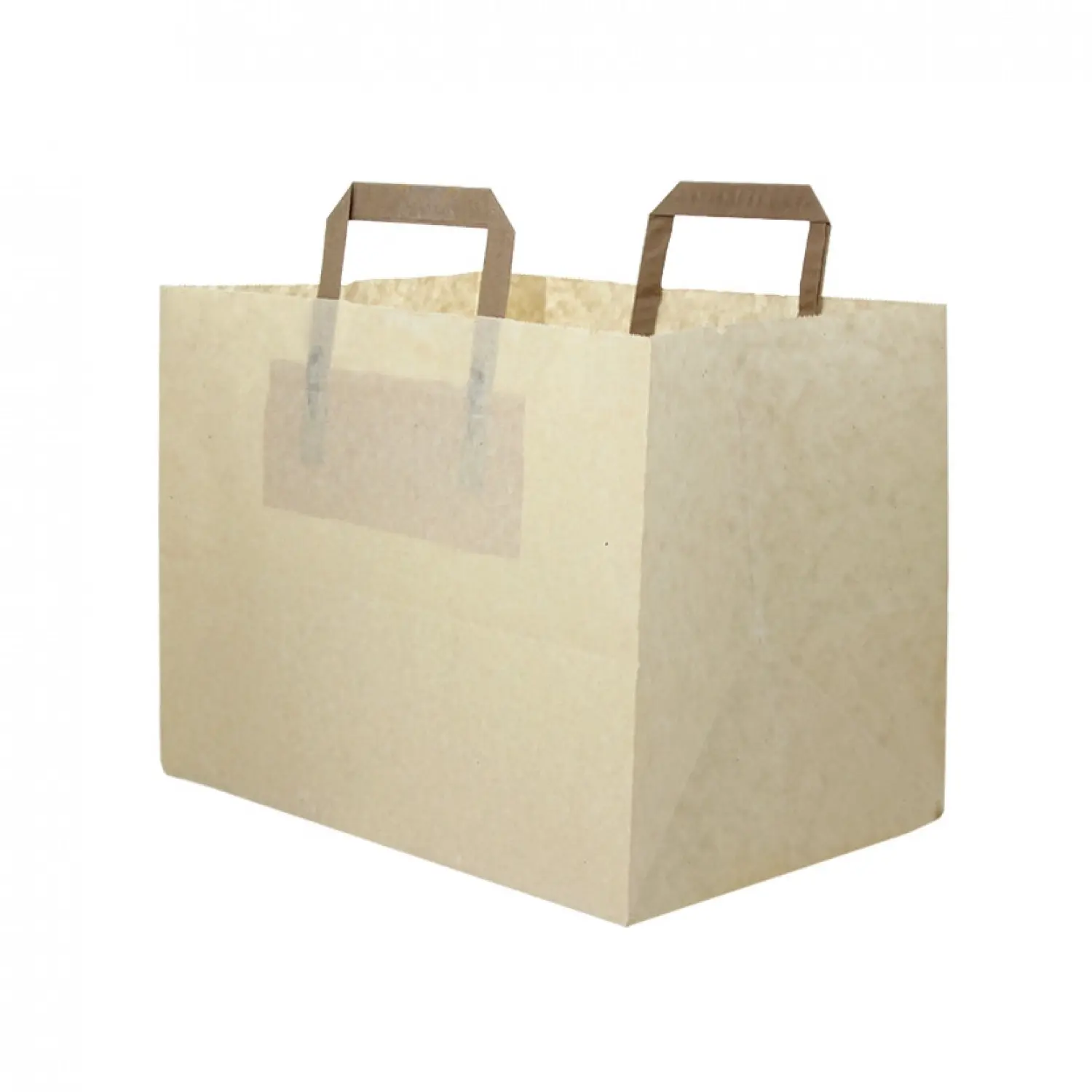 250 Uds. Bolsas de papel kraft fondo ancho asa plana reforzada (32+21x25cm) | Ref: BP12