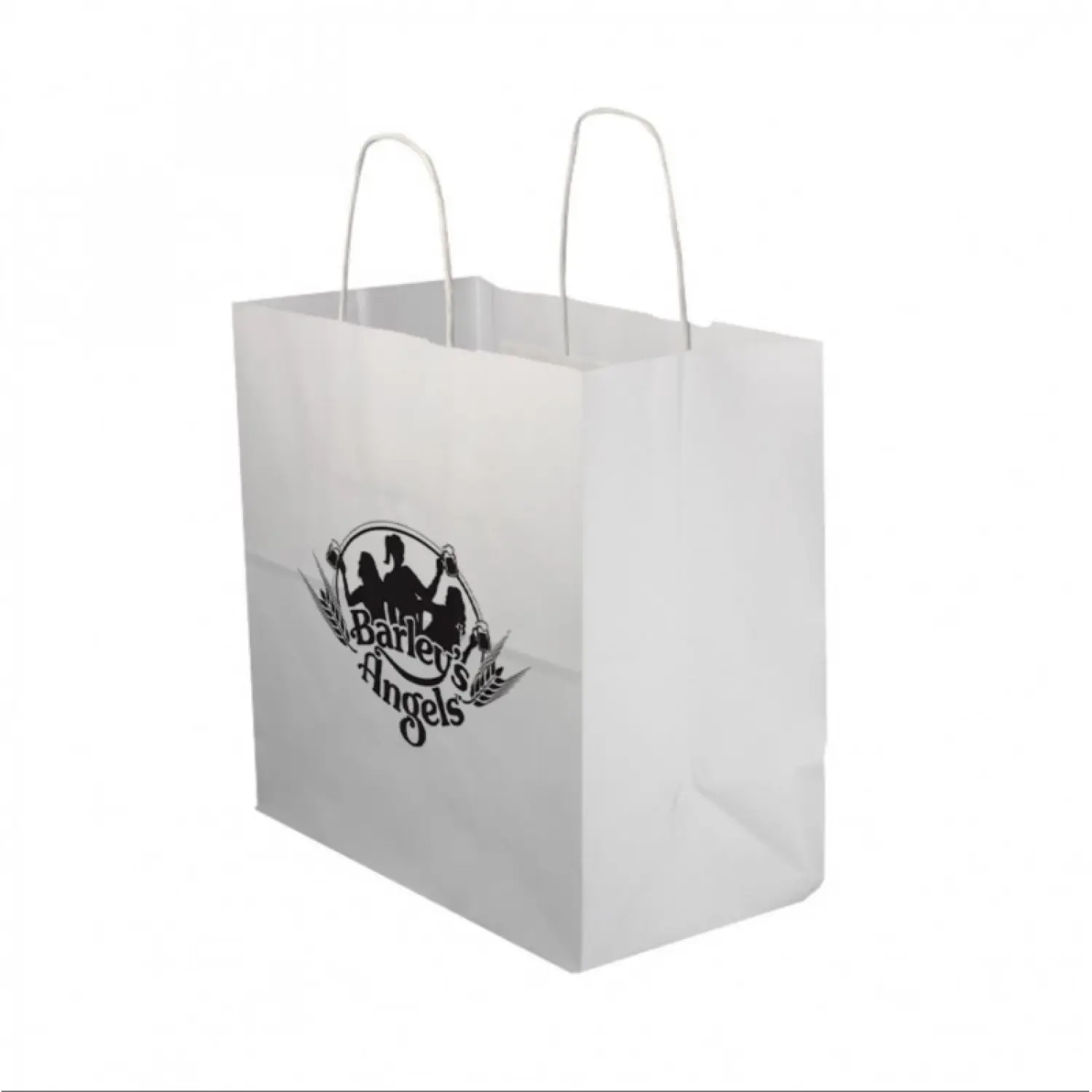 Bolsa Papel Blanca Asa Rizada (26+14x27cm)