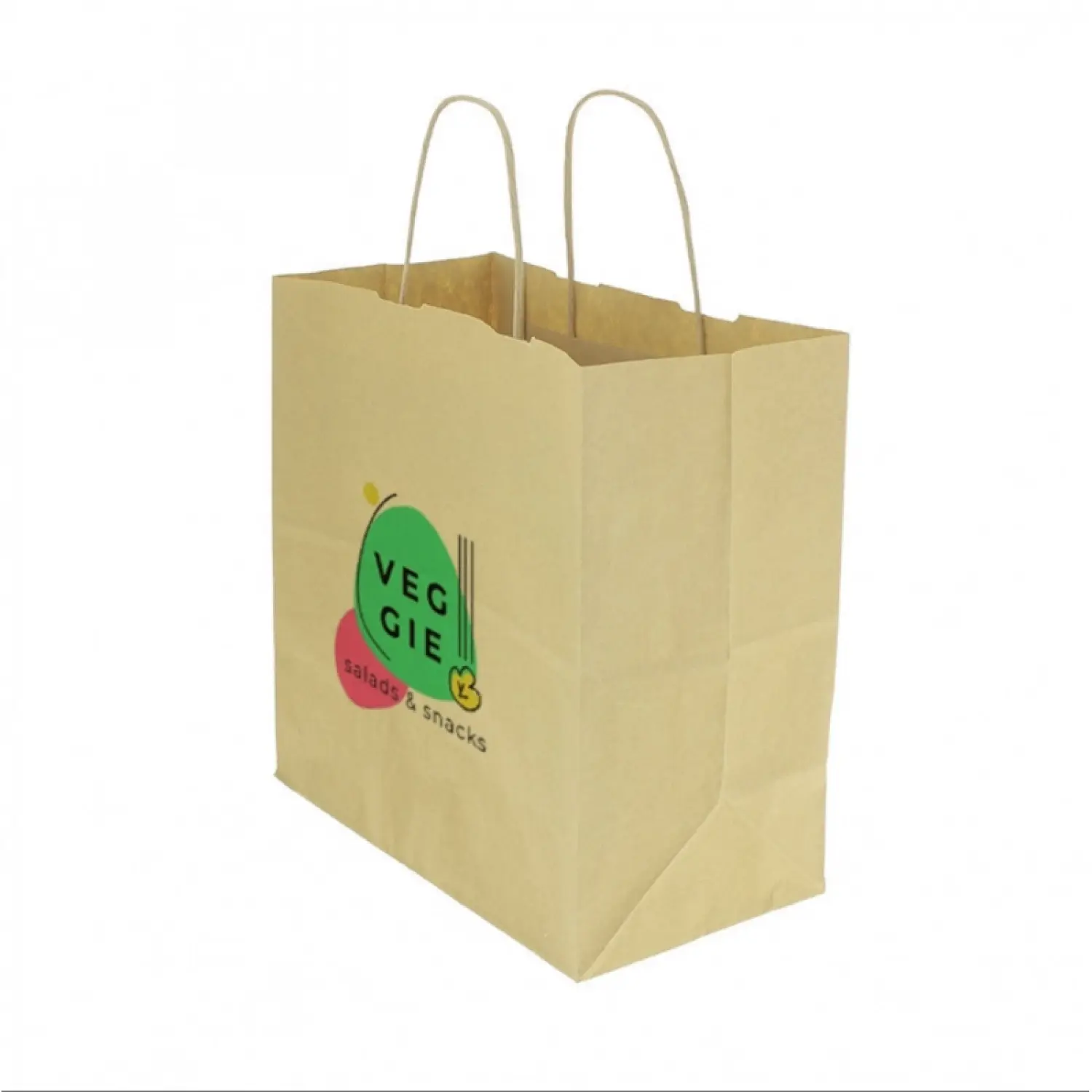 Bolsa Papel Kraft Asa Rizada (26+14x27cm)