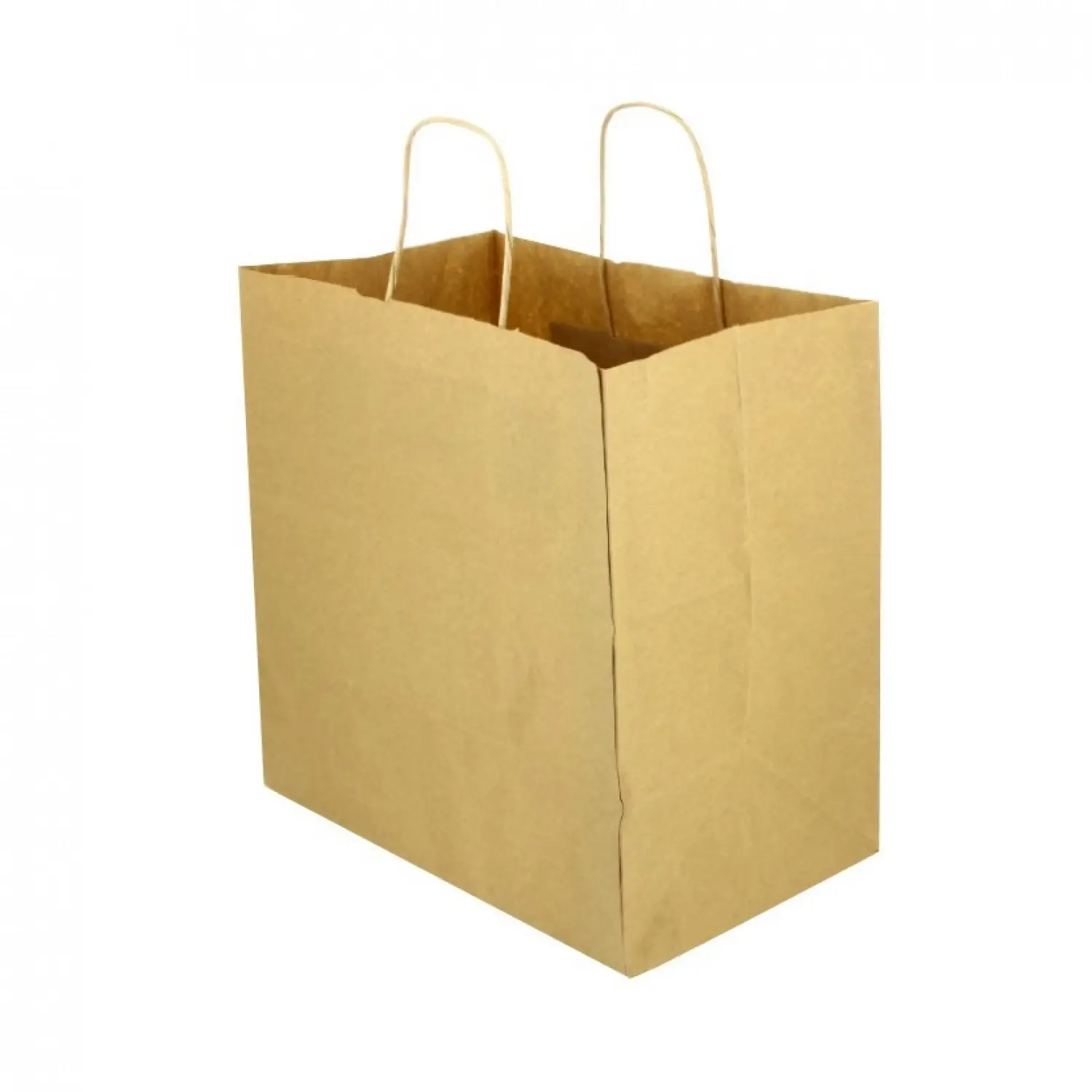250 unidades. Sacos de papel kraft com alça ondulada (30+18x29cm) | Ref: BP16