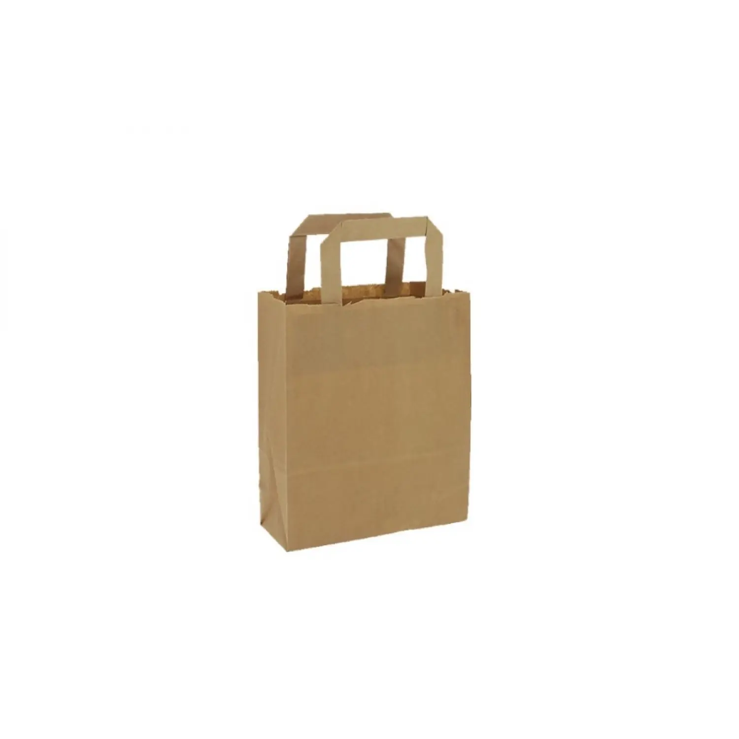 500 unidades. Sacos de papel kraft MINI com alça plana (18+9x22cm) | Ref: BP17