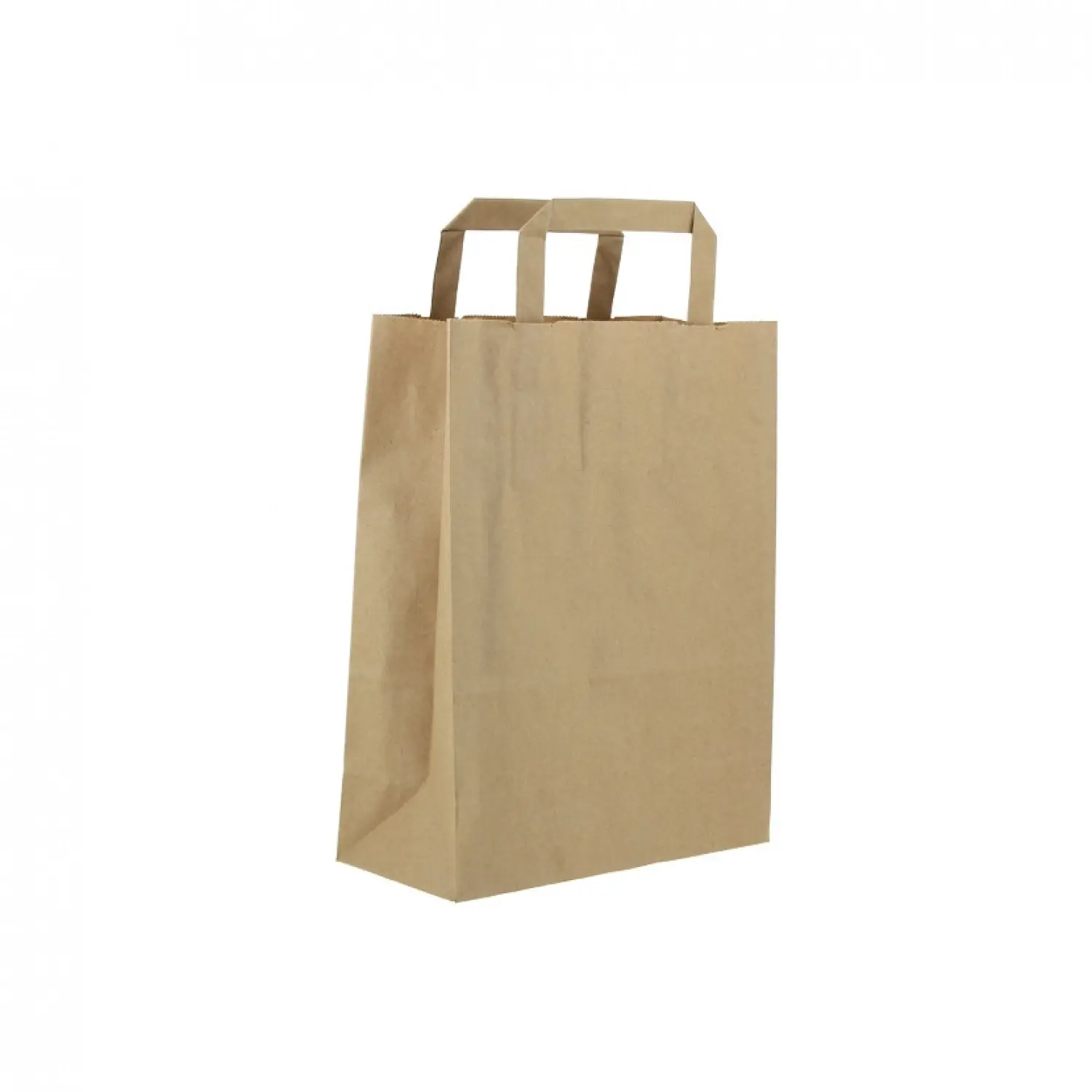 250 Uds. Bolsas de papel kraft reciclado pequeñas asas planas 22+10x25,5cm) | Ref: BP20