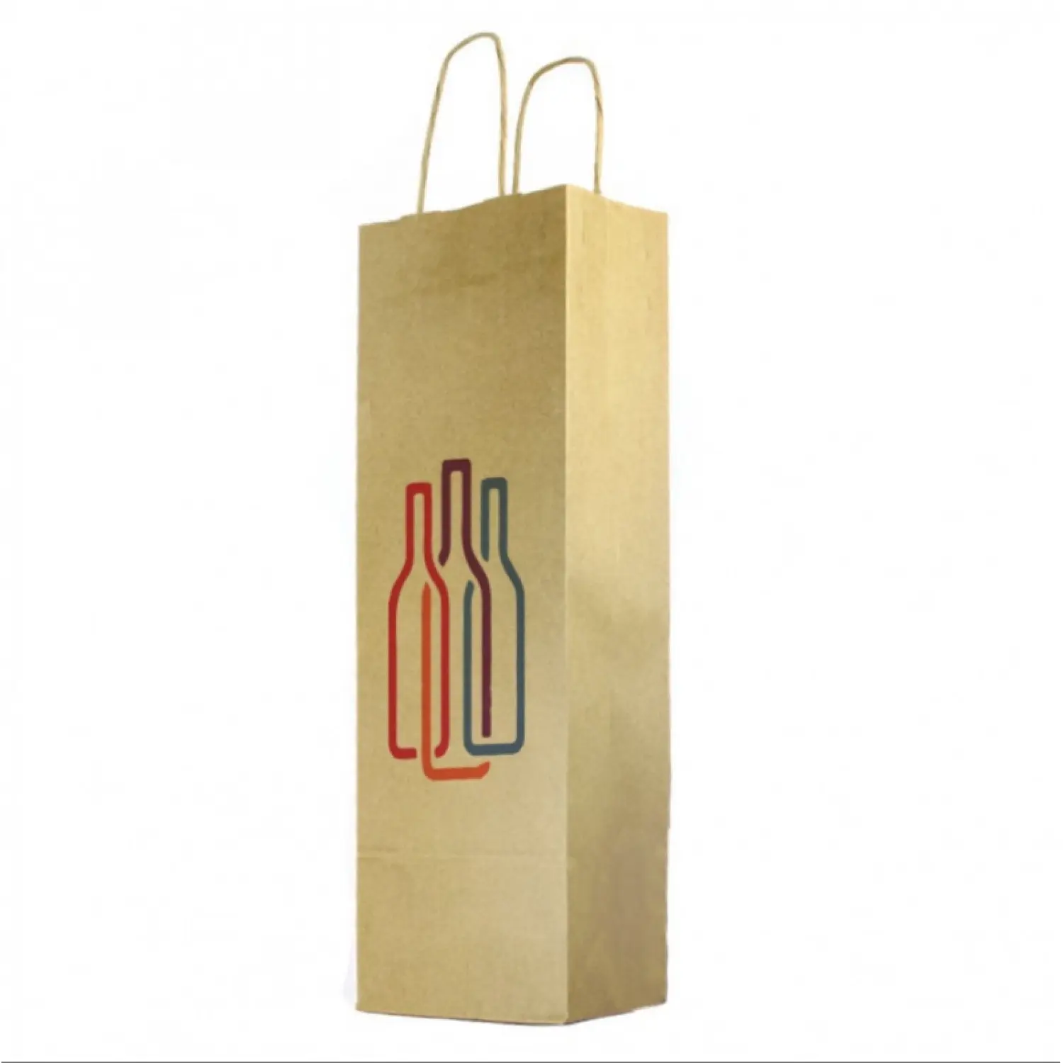 Sacola de papel para garrafa de vinho (14+8x40 cm)