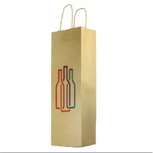Sacola de papel para garrafa de vinho (14+8x40 cm)