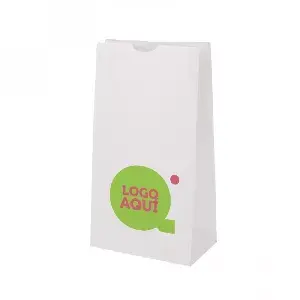 Sacola de papel branca (18+11x34cm)