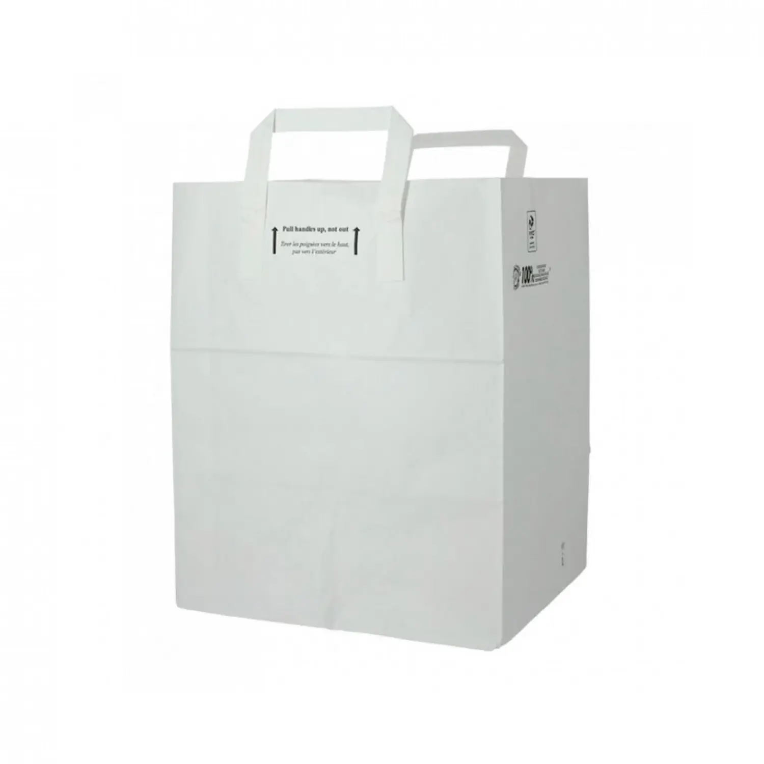 250 Uds. Bolsas de papel blanco con asas planas (26+20x32cm) | Ref: BP8BCO