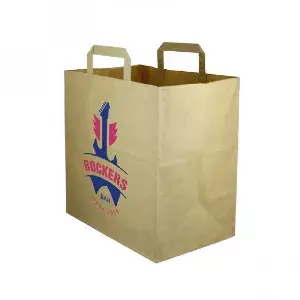 Saco de papel Kraft com alça plana (28+17x29cm)