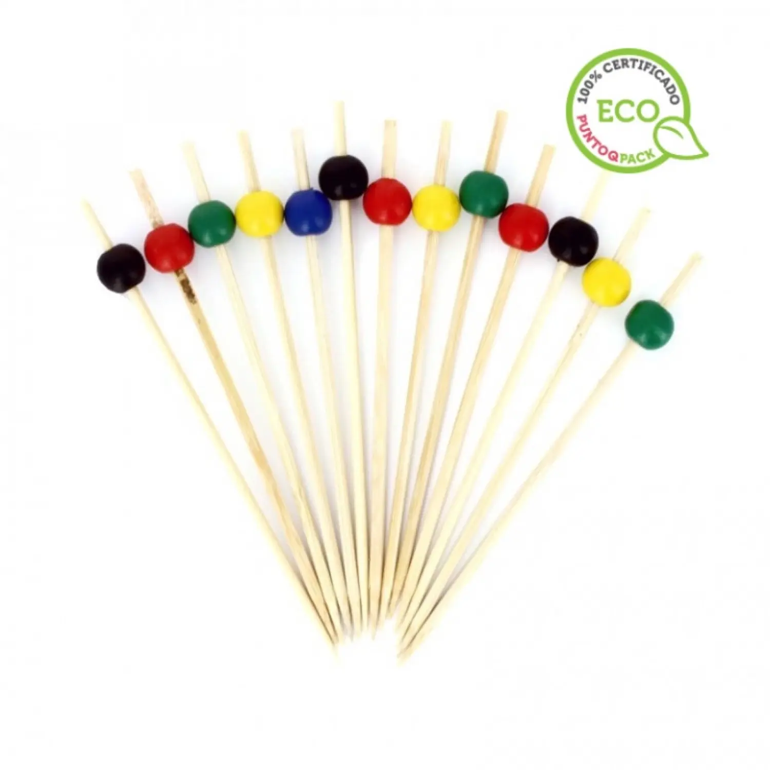 100 unidades de Palitos para espetinhos ECO pérolas coloridas 12,5 cm | Ref: BTAB63