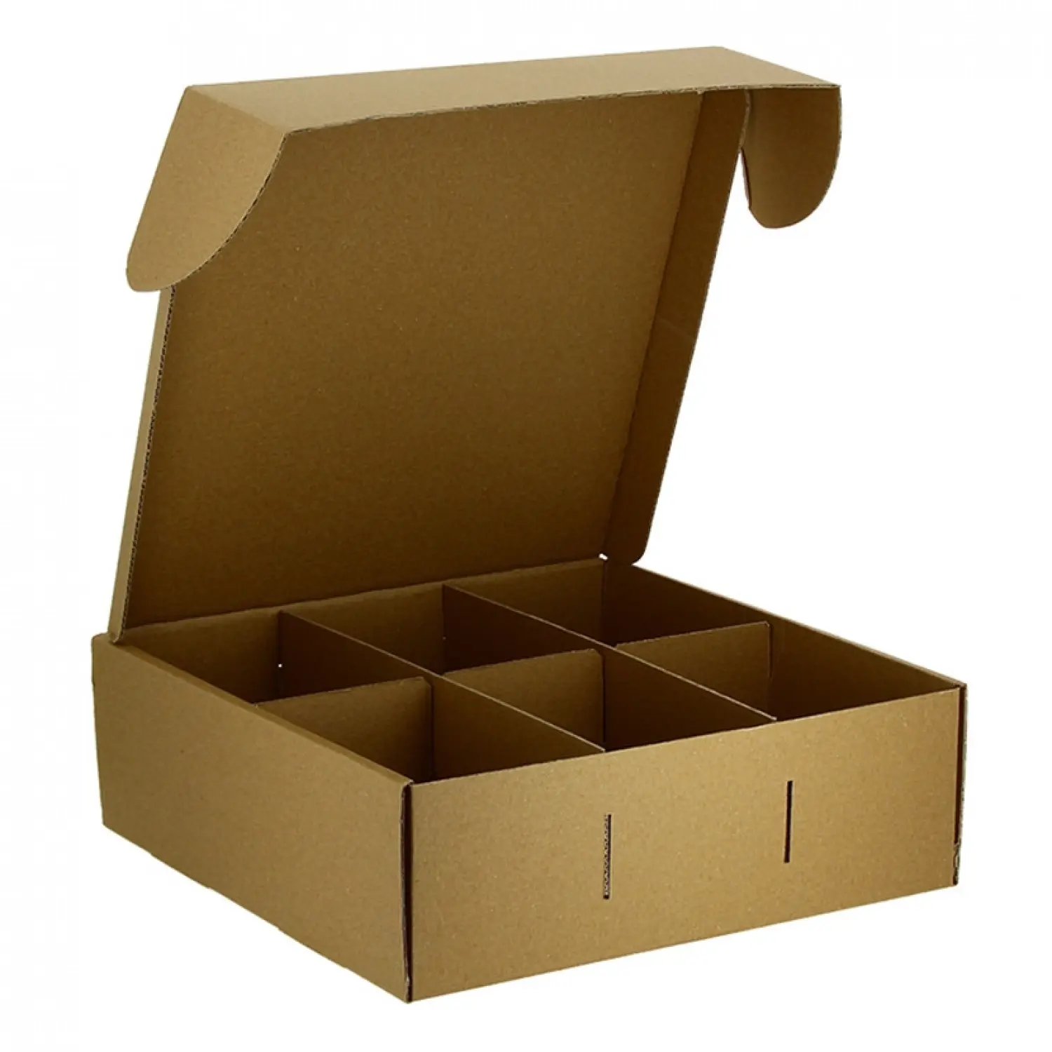 100 Uds. Cajas de cartón kraft MicroCanal (6 divisiones) | Ref: CAM011