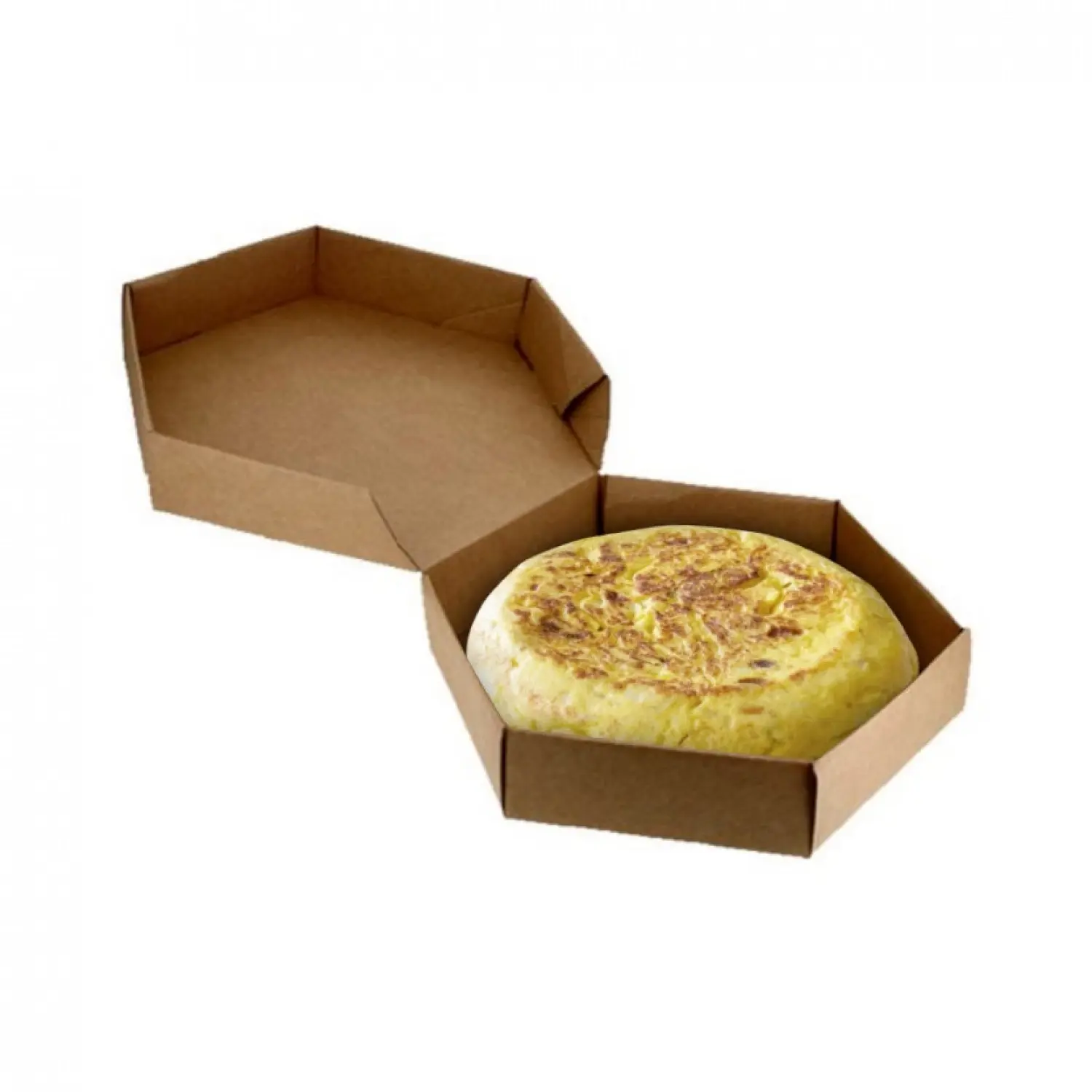 100 unidades. Caixas de papelão para tortilla média kraft (24Ø) | Ref: CAM014