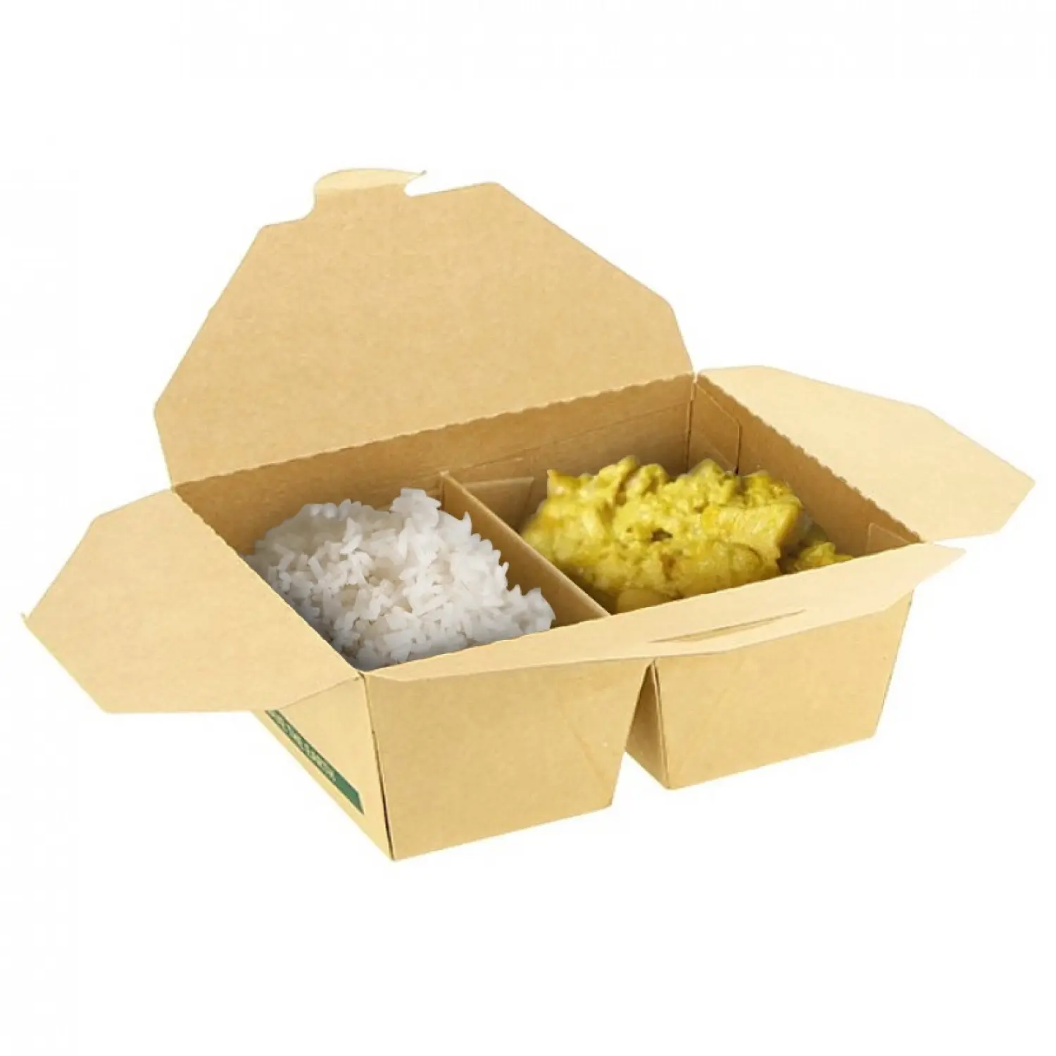 200 Uds. Cajas de cartón kraft con 2 compartimentos (1300cc) | Ref: CAM017
