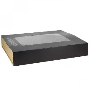 100 Uds. Bandeja catering con tapa BIO ECO efecto pizarra-kraft (35x29x6cm) | Ref: CAT007