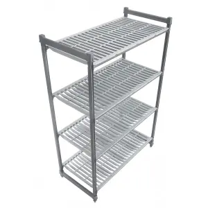 MÓDULO ESTANTERÍA BASIC PLUS con 4 estantes ventilados de 54 cm de fondo x 76,5 cm de longitud x 183 de altura Grafito cepillado