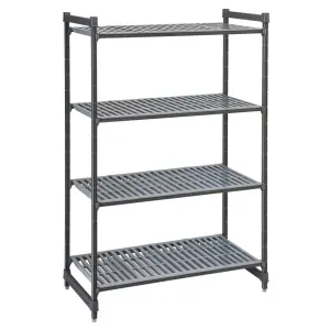 MÓDULO ESTANTERÍA BASIC PLUS con 4 estantes ventilados de 61 cm de fondo x 122 cm de longitud x 183 de altura Grafito cepillado
