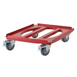 CARRO CAMDOLLY para CAMGOBOXES 40x60 con 4 ruedas giratorias, 2 de ellas con freno 71 x 51 x 16 cm Rojo