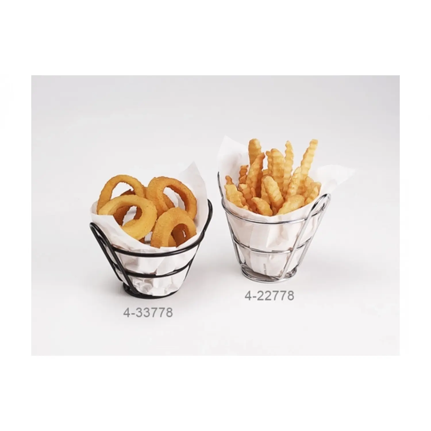 Cestas para fritos cromada 11,4 cm Ø x 10,1 cm altura (6 unids)