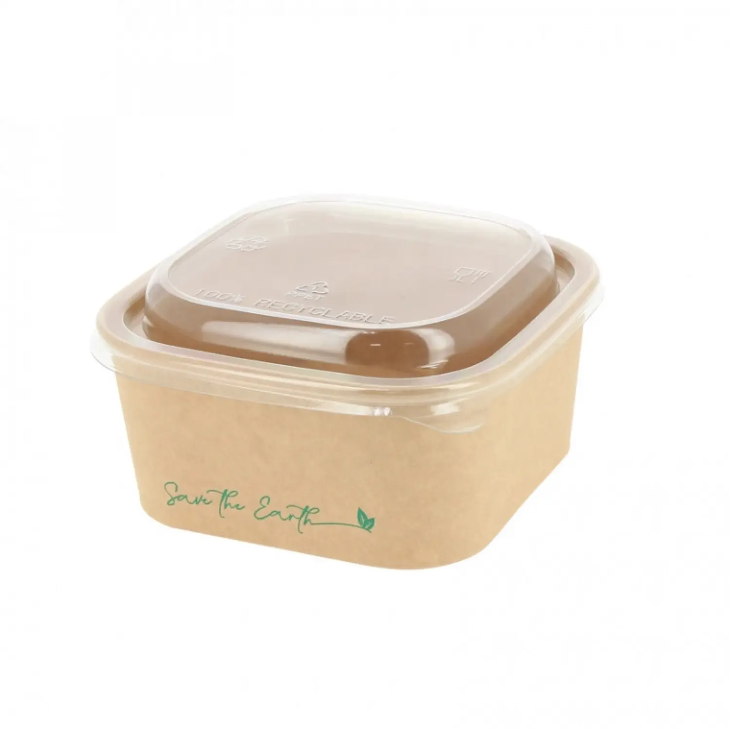 200 Uds. Envases kraft con tapa RPET estancos (750cc) | Ref: COC013