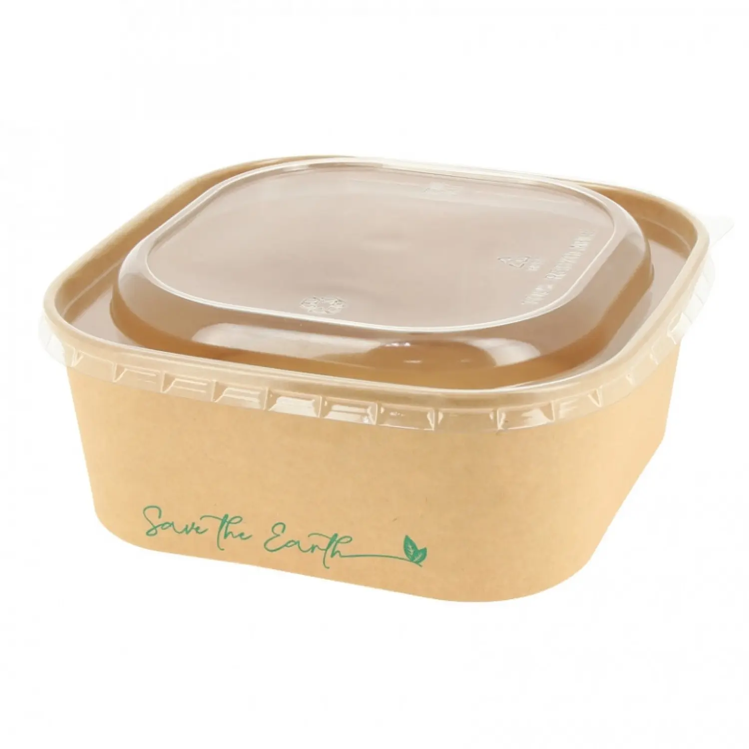 200 Uds. Envases kraft con tapa RPET estancos (1300cc) | Ref: COC015