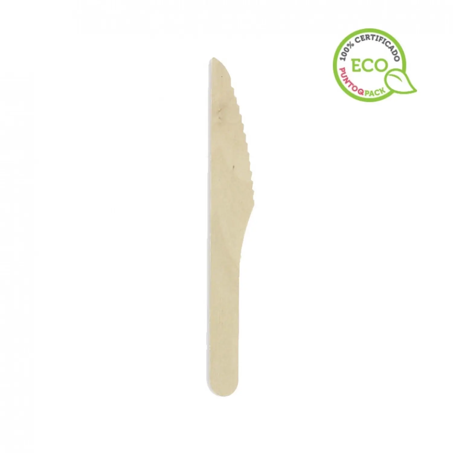 100 unidades. Facas descartáveis de madeira (16,5 cm) | Ref: CUB018