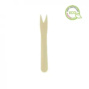 1000 unidades. Mini garfo de madeira para aperitivos (8,5 cm) | Ref: CUB020