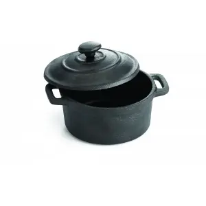 Cazuelita miniatura redonda con tapa 235 ml 10 x 10 x 8,5 cm 13 cm Ø con asa