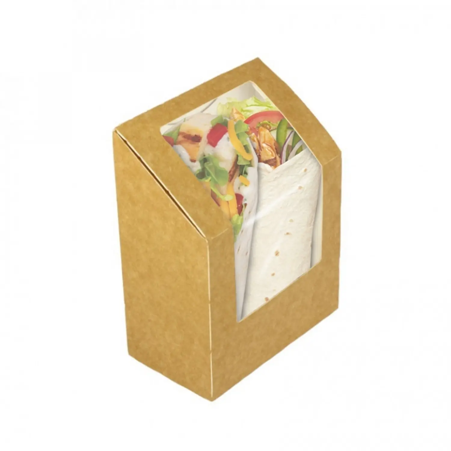 50 Uds. Caja para wrap burrito con ventana | Ref: ECK001