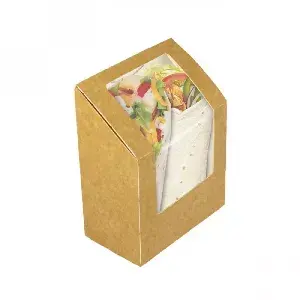 50 unidades. Caixa para embrulhar burrito com janela | Ref: ECK001