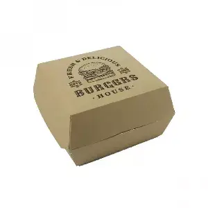 Caixa para hambúrguer ande de papel kraft (12x12cm) Personalizada 1 Tinta: Dimensões - 1 Tinta|12x12x8cm