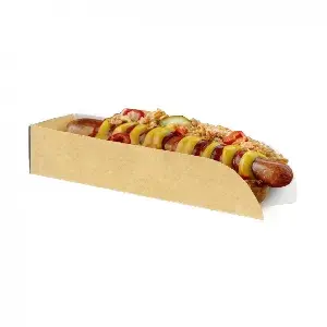 1000 unidades. Cunha de cartão kraft para cachorro-quente e waffles | Ref: EG0035K