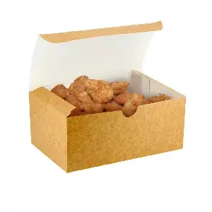 250 Uds. Cajas kraft para fritos medianas y automontables | Ref: EG0038K