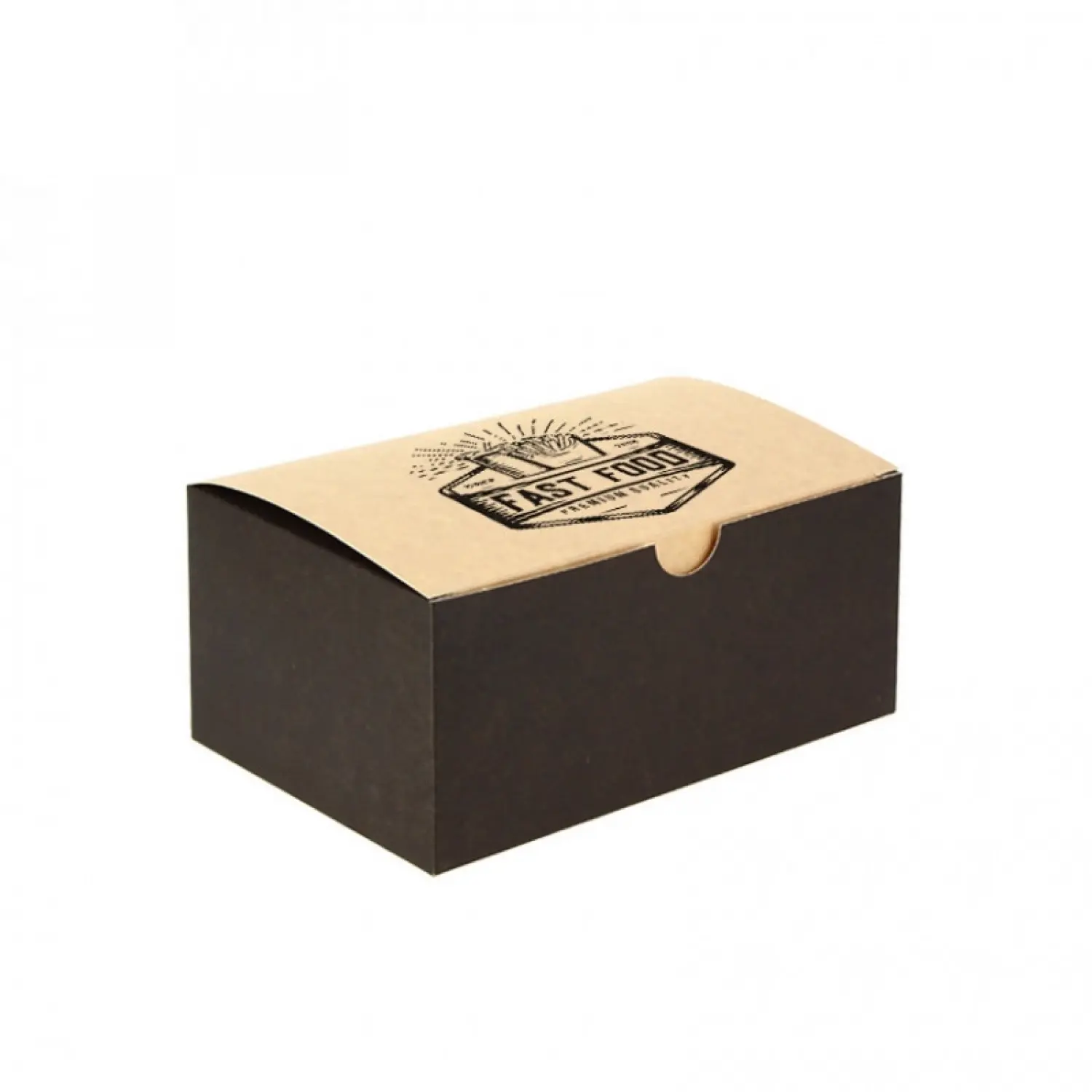 Caja para fritos nea kraft mediana y automontable (18x11x8cm) Personalizada : Dimensiones - 1 Cara|18x11x8cm