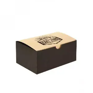 Caja para fritos nea kraft mediana y automontable (18x11x8cm) Personalizada : Dimensiones - 1 Cara|18x11x8cm
