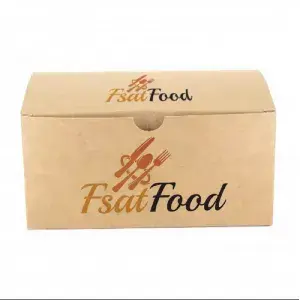 Embalagem de batatas fritas Kraft ande Automontável (20,5x12,5x10cm) Impressa: Dimensões - 1 lado | 20,5x12,5x10cm