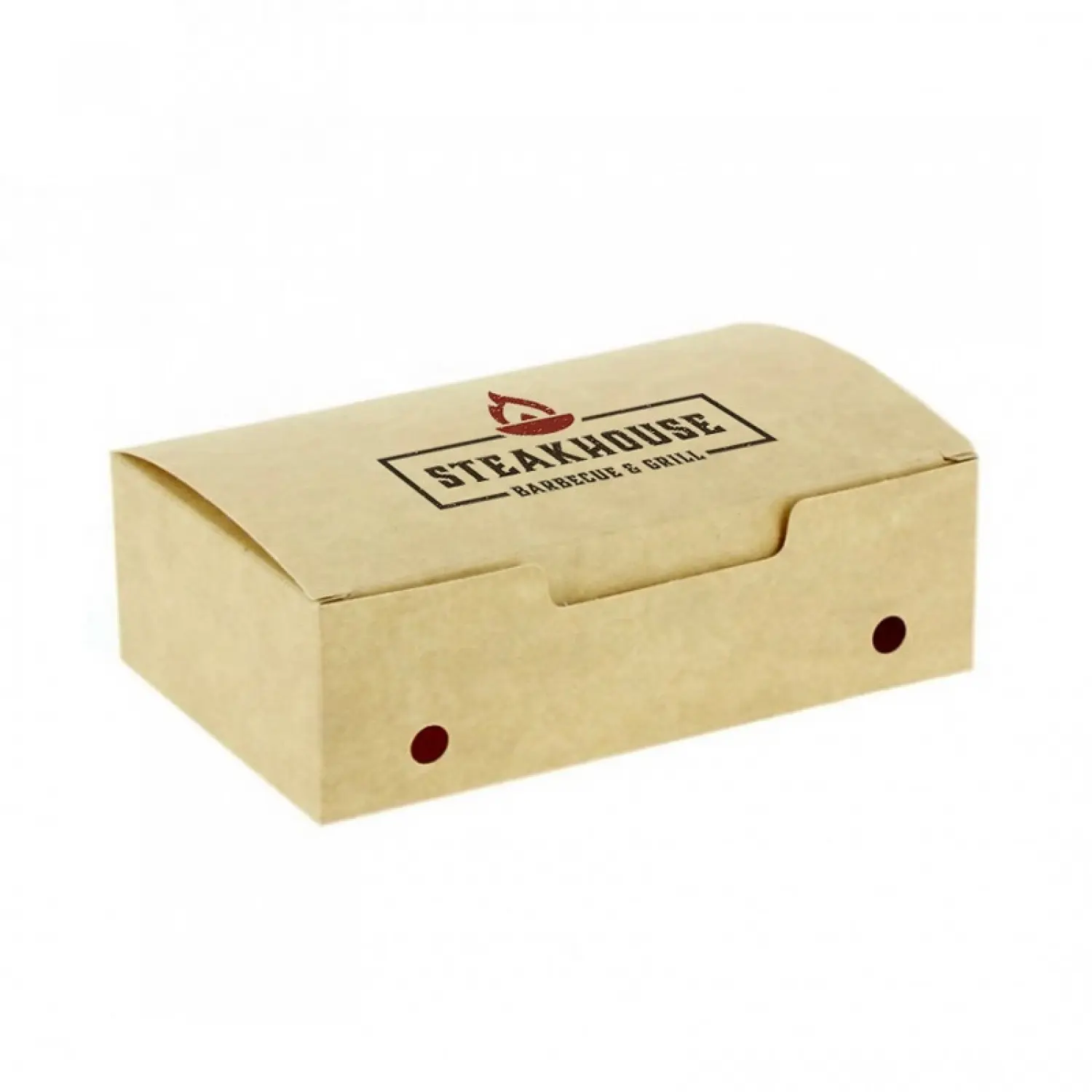 Caixa para fritos média tipo kraft com ventilação (14,5x9x4,5cm): Dimensões - 1 Face | 14,5x9x4,5cm