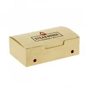 Caixa para fritos média tipo kraft com ventilação (14,5x9x4,5cm): Dimensões - 1 Face | 14,5x9x4,5cm