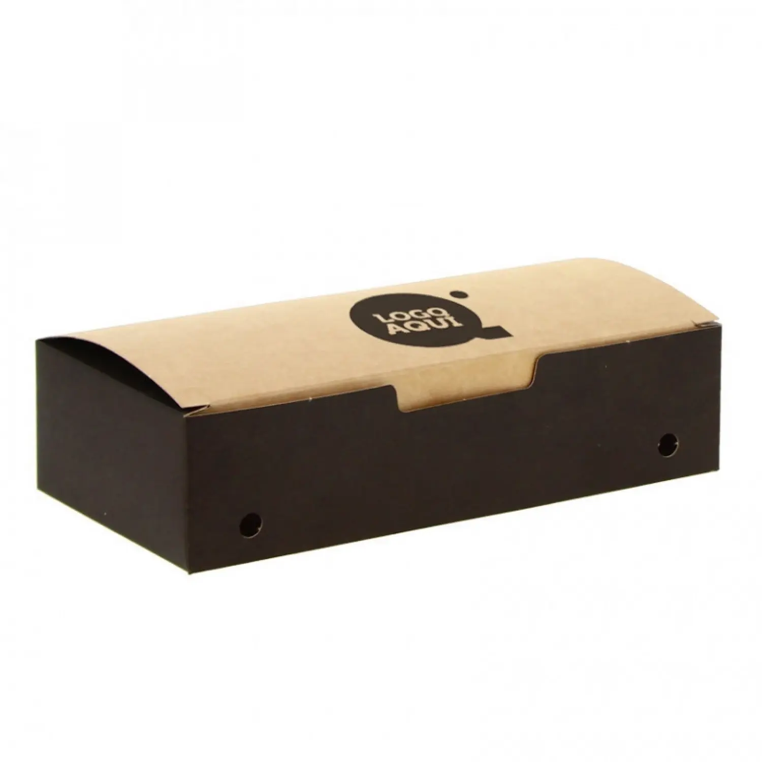 Caja para fritos ande automontable neo kraft (20x10x5cm) Personalizado : Dimensiones - 1 Cara|20x10x5cm