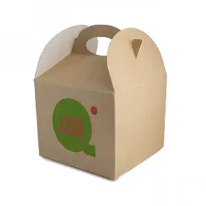 Mala Infantil com Alças em Cartão Kraft (13x13x11,5cm) Personalizado: Dimensões - 1 Face|13x13x11,5cm