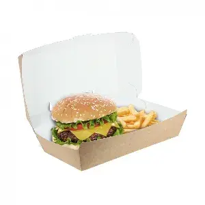 200 Uds. Caja de cartón kraft para hamburguesa menú | Ref: EG0049K