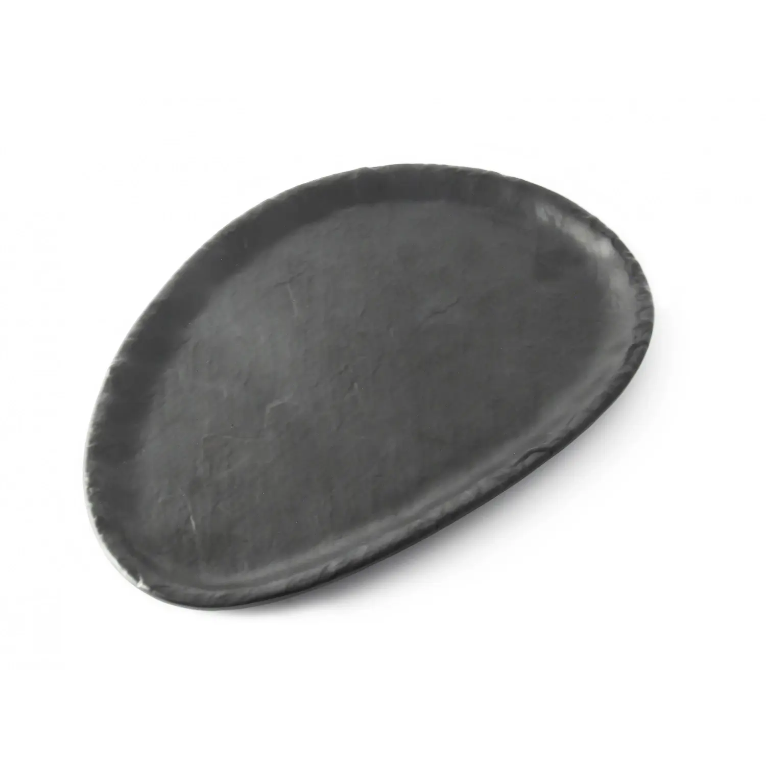Plato ovalado pequeño 25 x 15 x 1,5 cm Negro mate (Pack de 12 unidades)