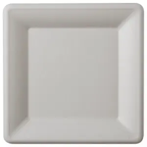 Farfurii trestie patrate albe 25 cm 12 buc