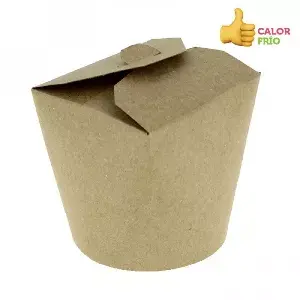 500 Uds. Envases para comida oriental de cartón kraft con tapa (750cc) | Ref: FB0750K