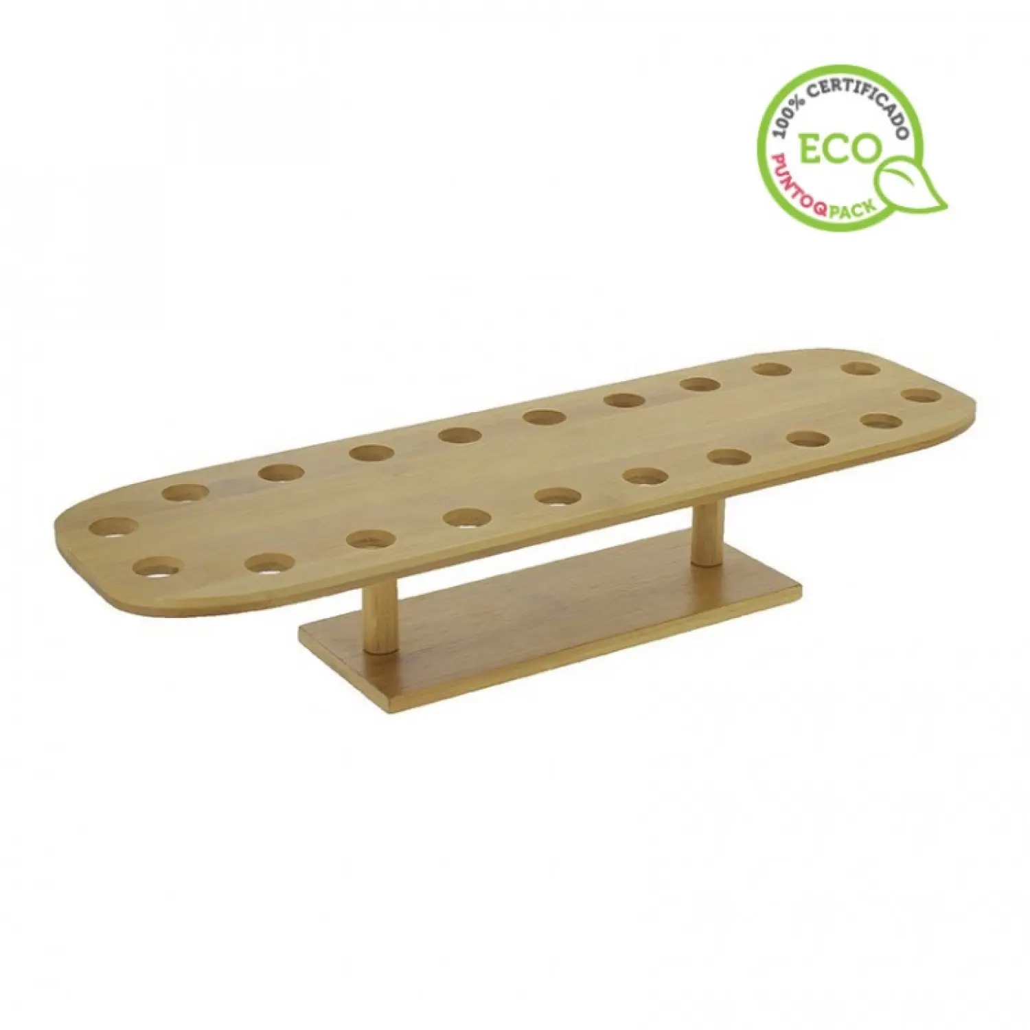 1 unidade. Suporte retangular de madeira natural para cones de bambu | Ref: GDP180.45