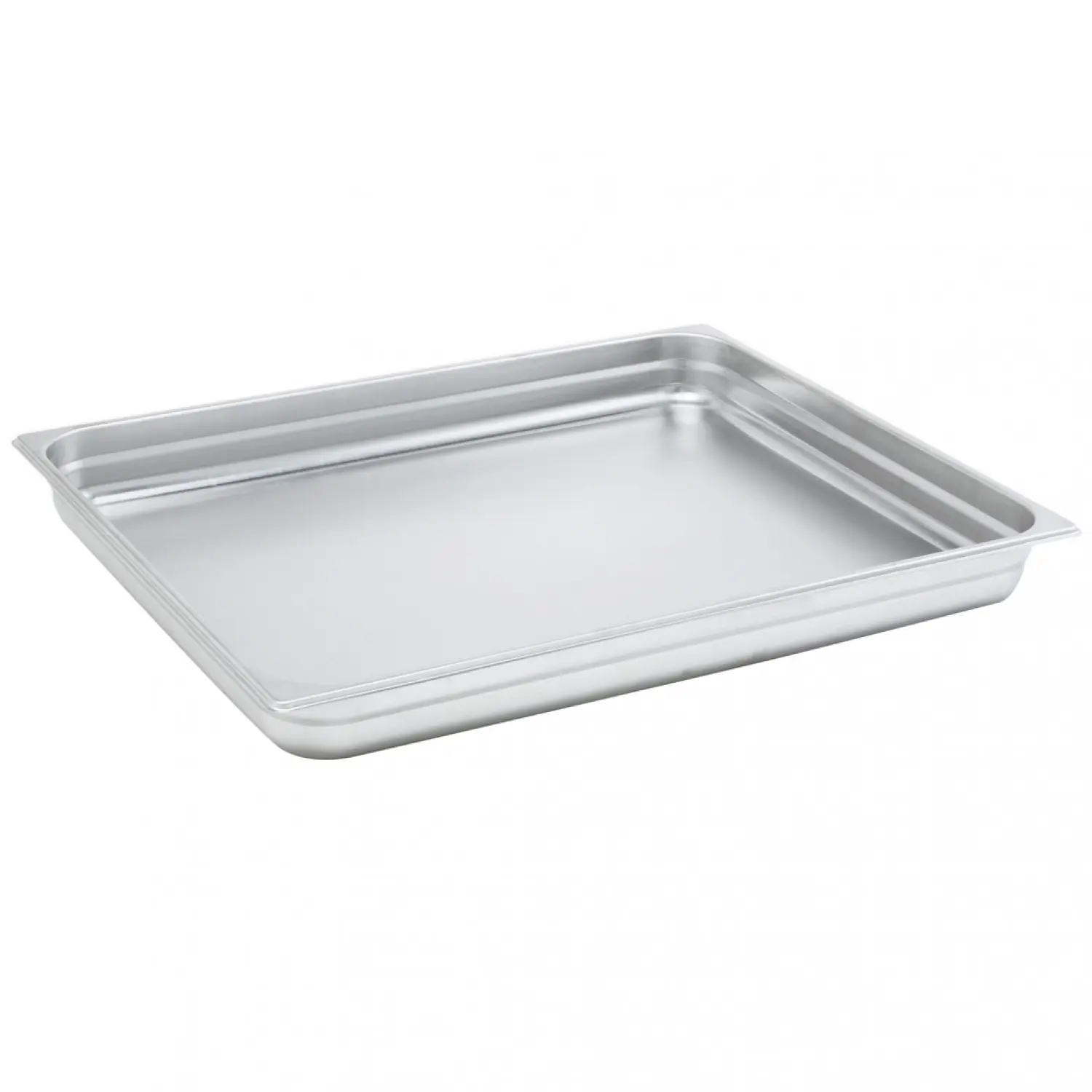 Cubeta GN 2/1 de acero inoxidable. Tamaño 53 x 65 cm. Profundidad 6,5 cm. Capacidad 19,2 L